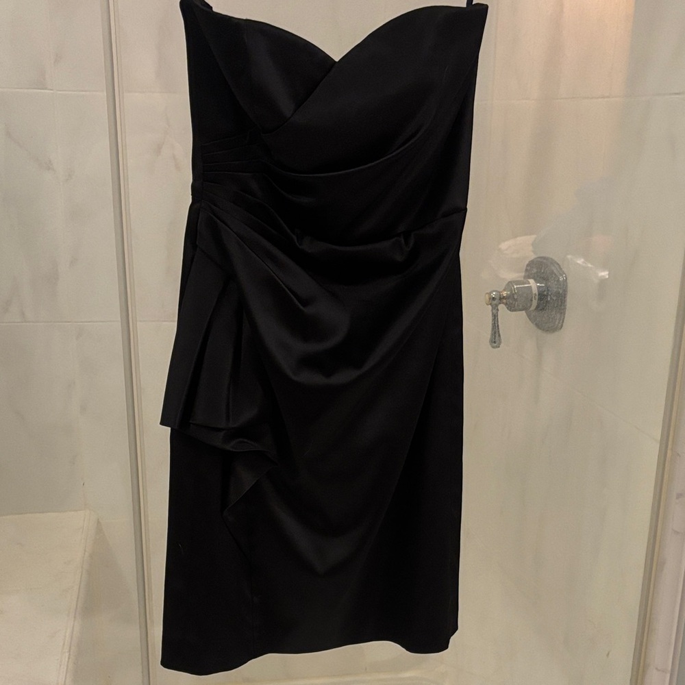 White House Black Market Strapless Black Dress 10
